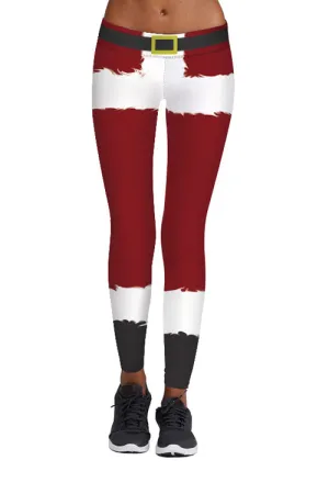 Christmas Santa Print Sports Pants