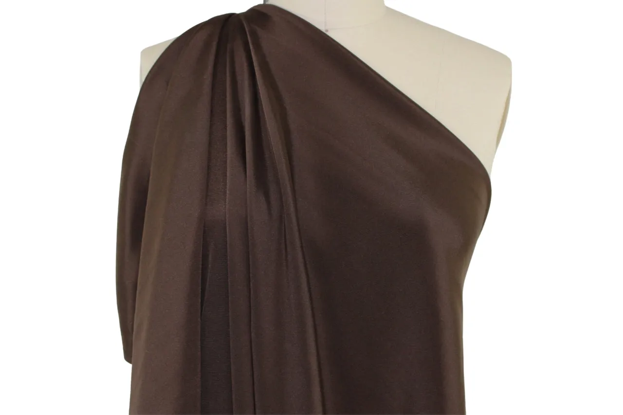 2 yards of 4-Ply Stretch Silk Crepe - Deep Dark Chocolate