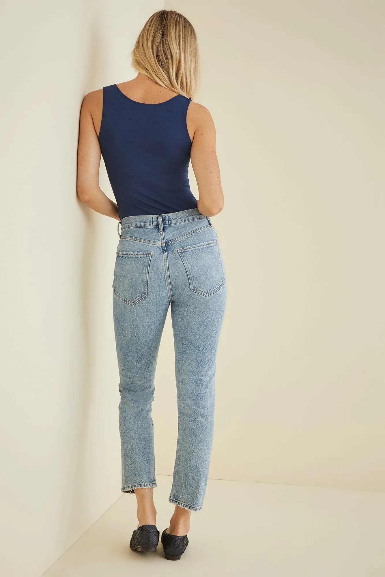 AGOLDE Riley Embroidered Straight Jean