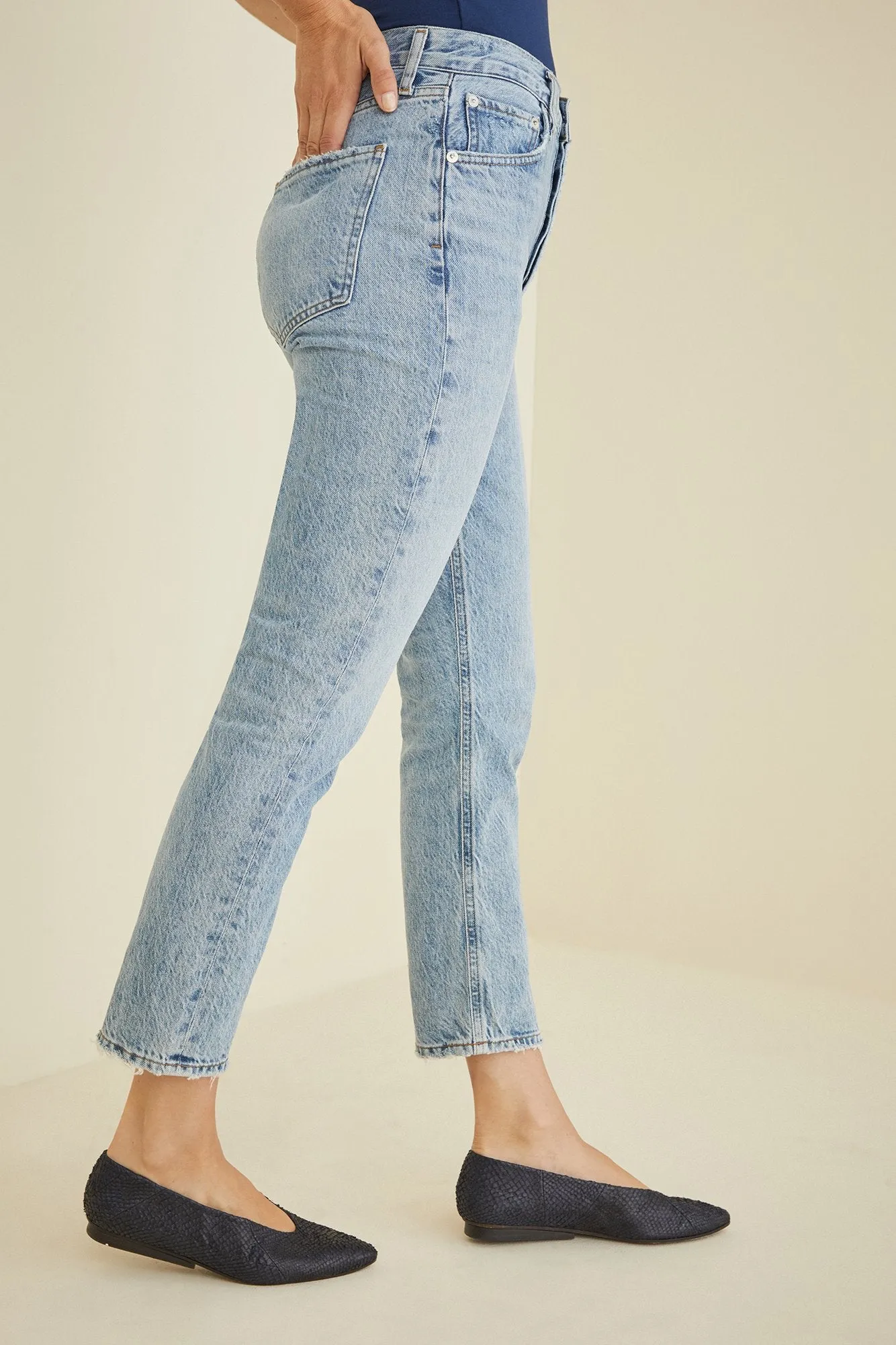 AGOLDE Riley Embroidered Straight Jean