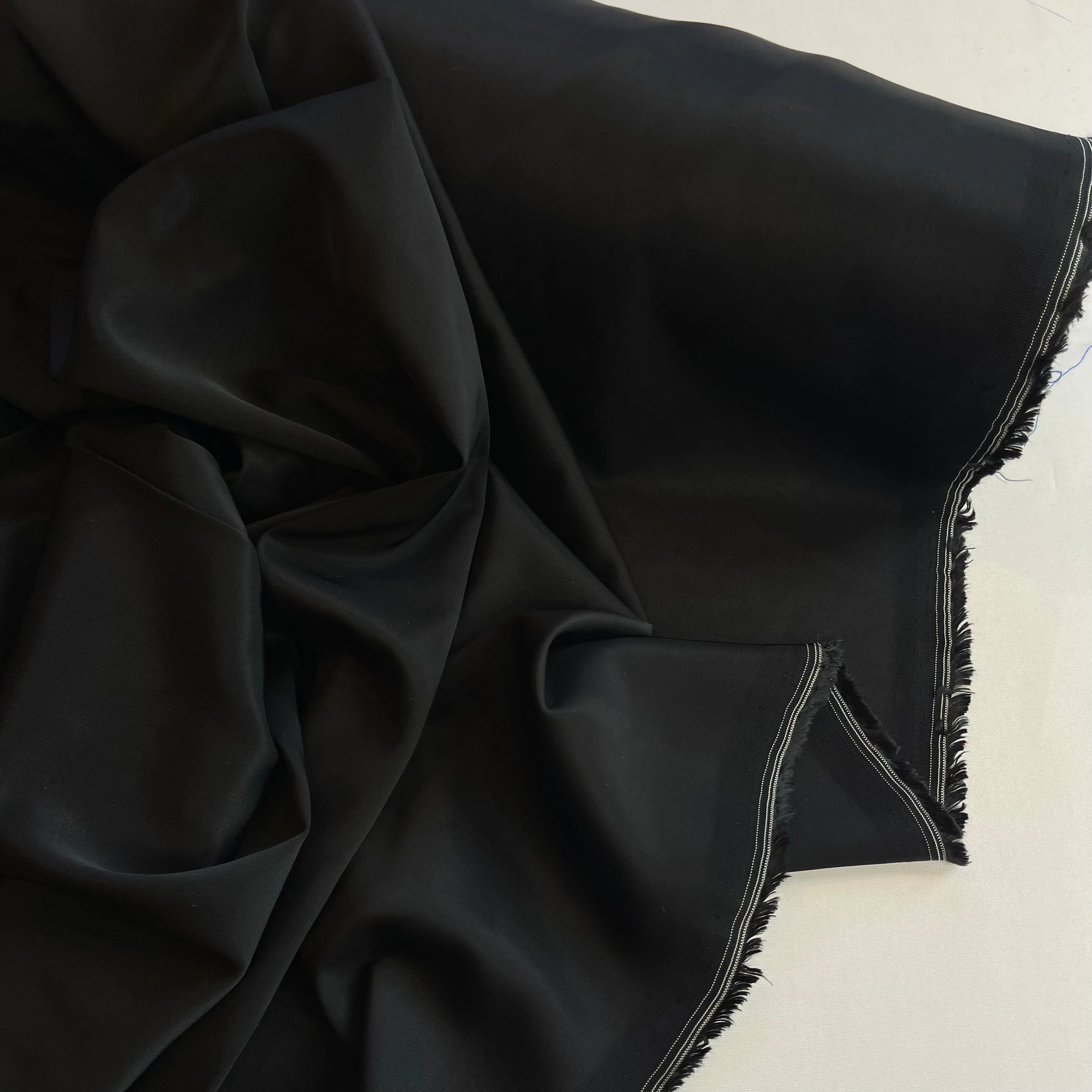 Belview Black Stretch Viscose Sateen