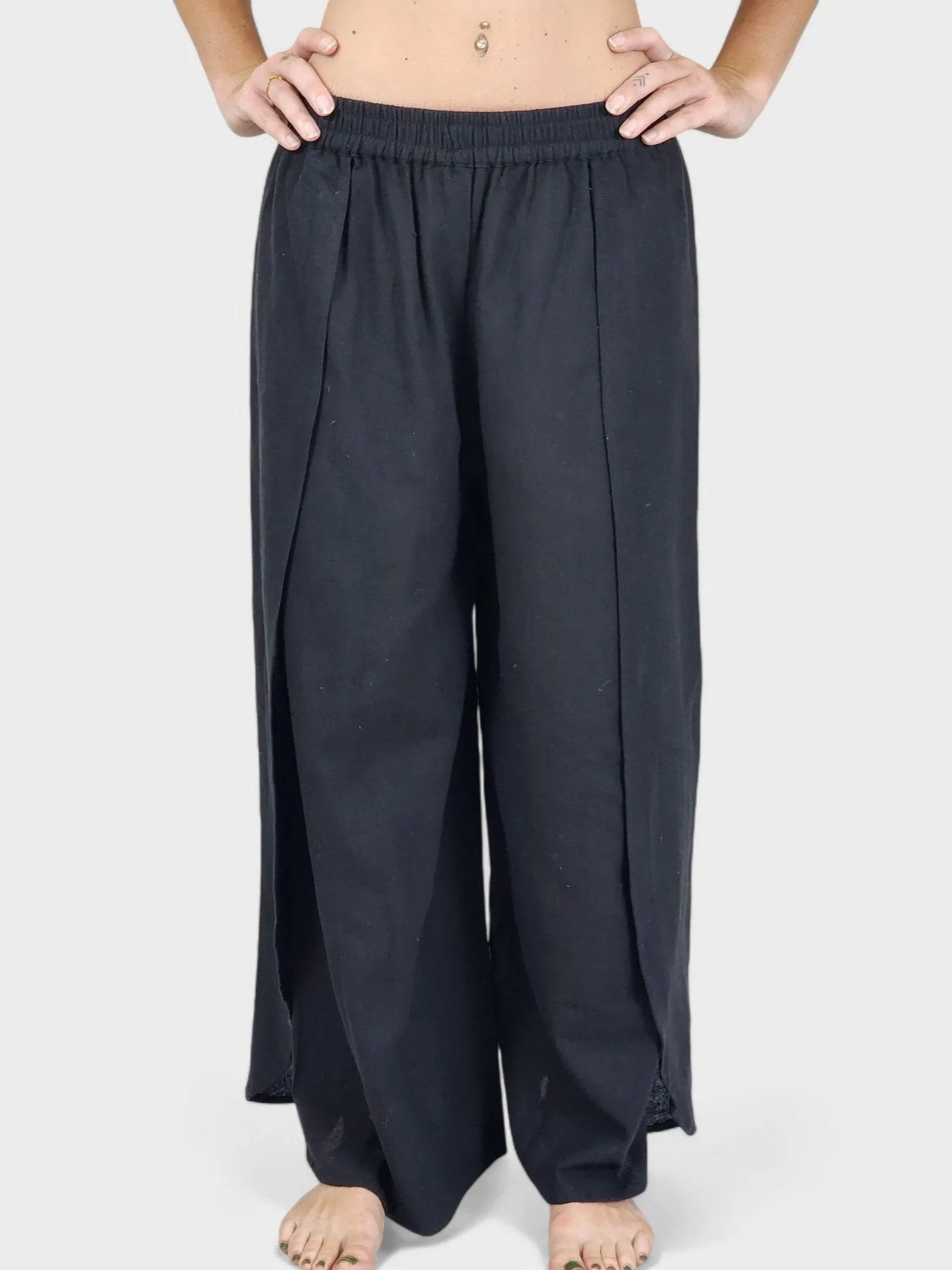 Black Jute Fly Away Trousers