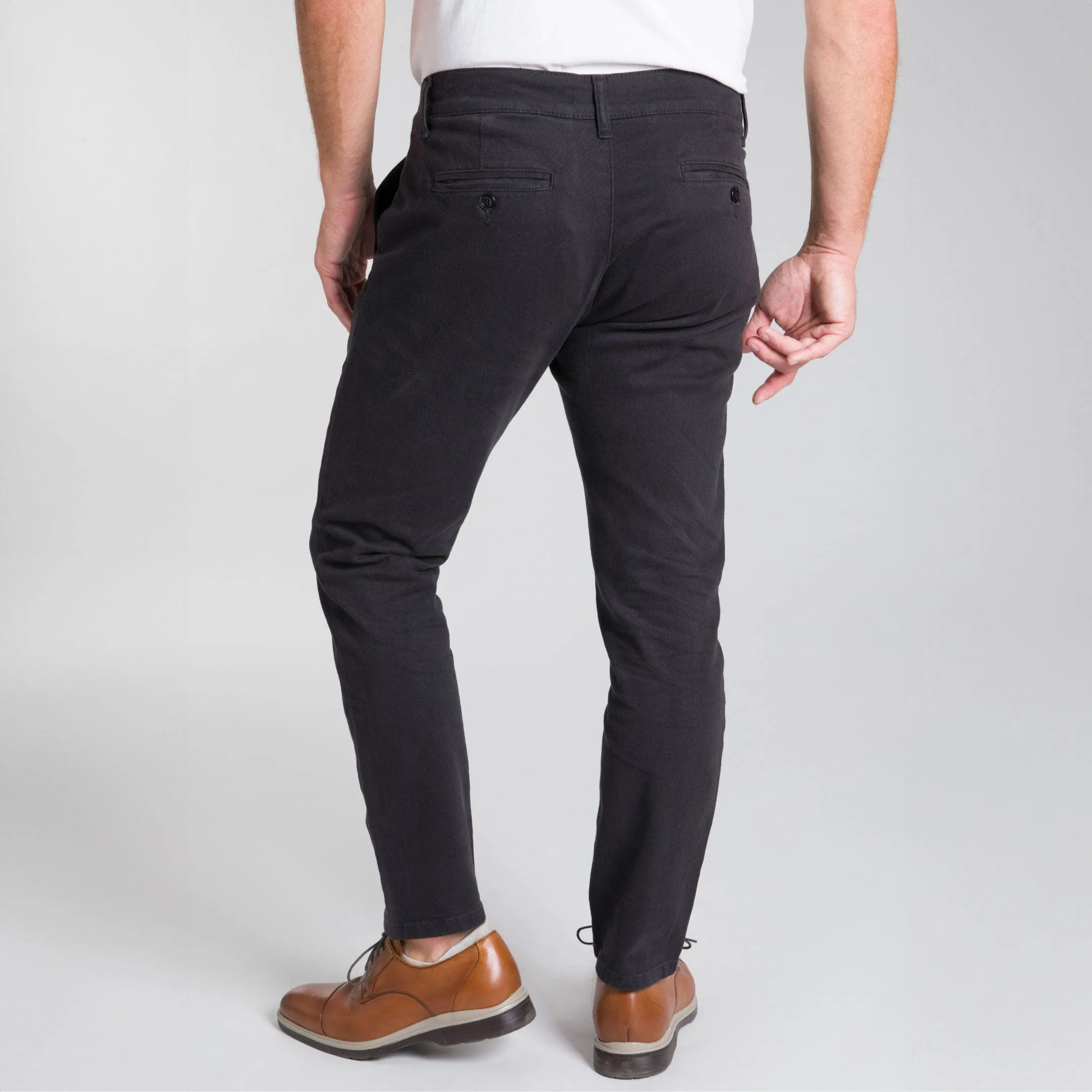 Black Washed Stretch Chino