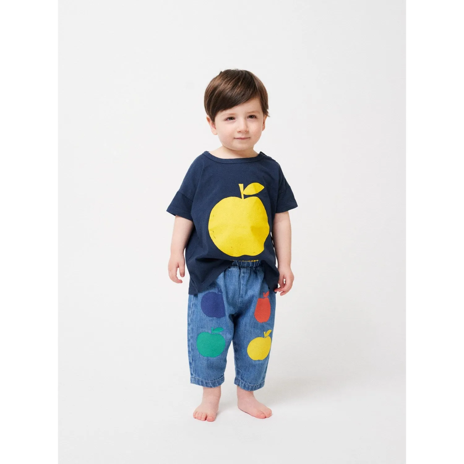 Bobo Choses Poma Multicolor Light Blue Denim Pants