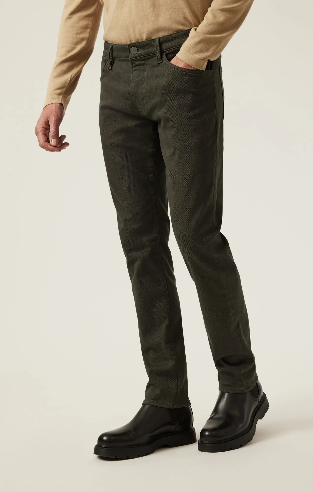 Courage Straight Leg Pants in Rifle Green Diagonal