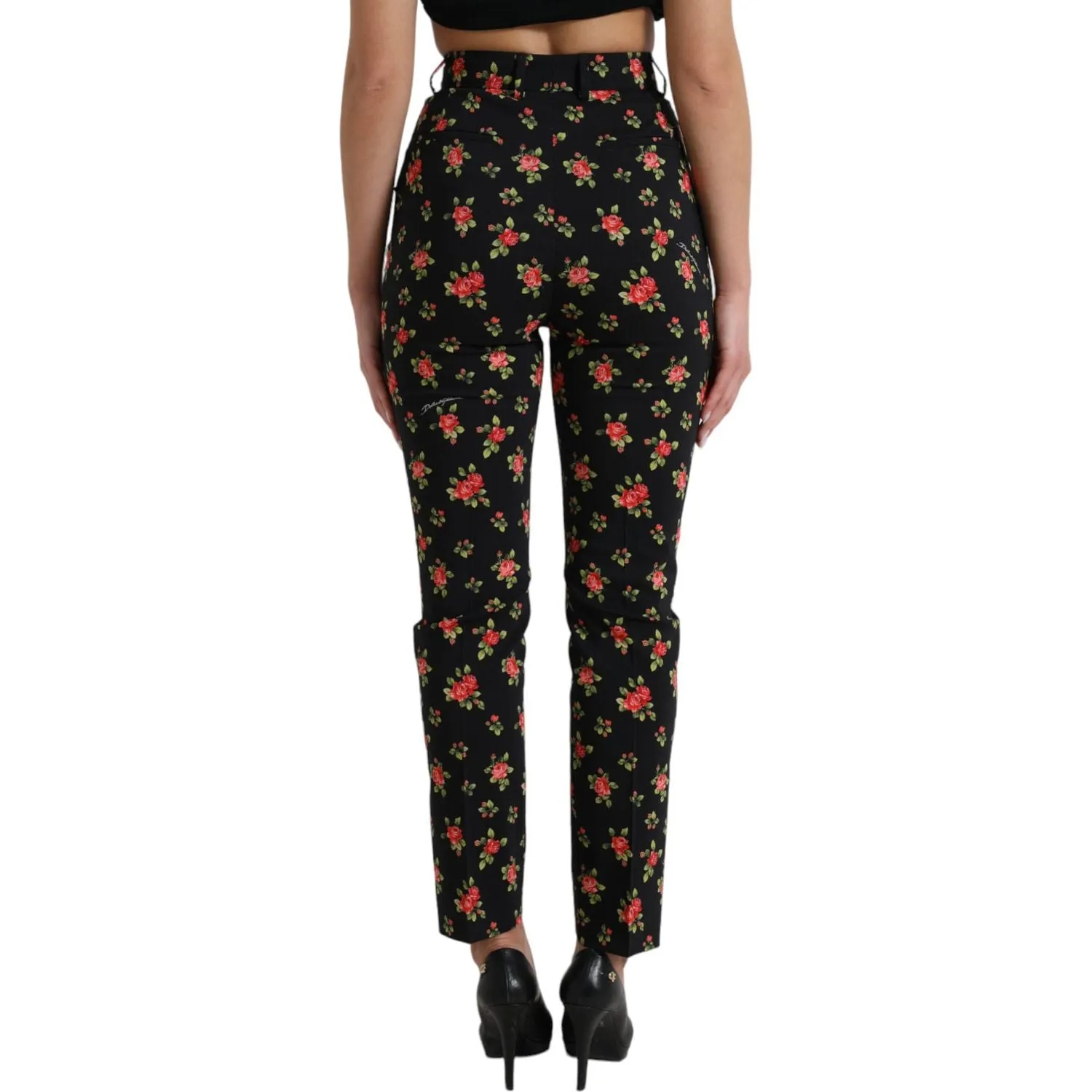 Dolce & Gabbana Elegant High-Waist Floral Tapered Pants