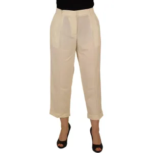 Dolce & Gabbana Elegant Ivory High-Waist Wool Pants