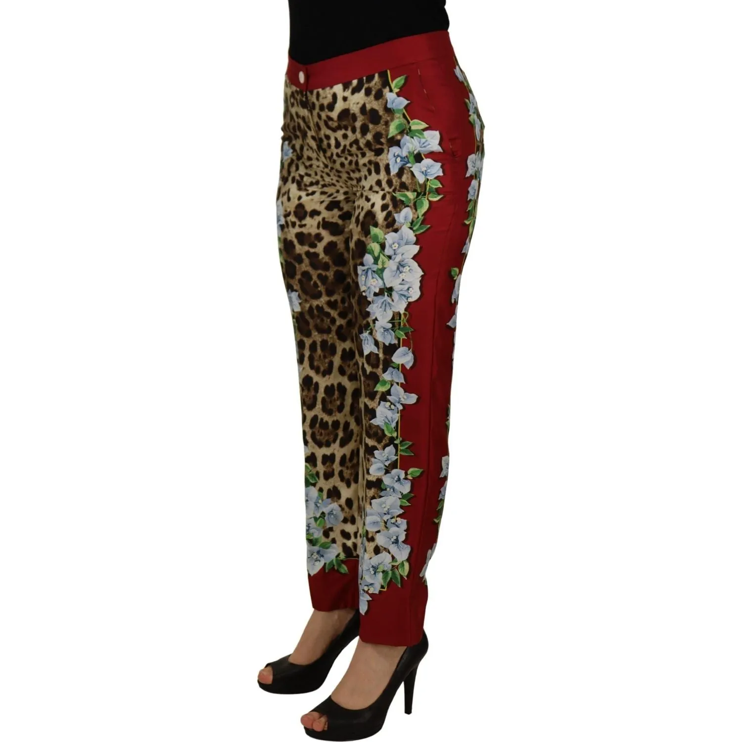 Dolce & Gabbana Elegant Multicolor High Waist Silk Pants