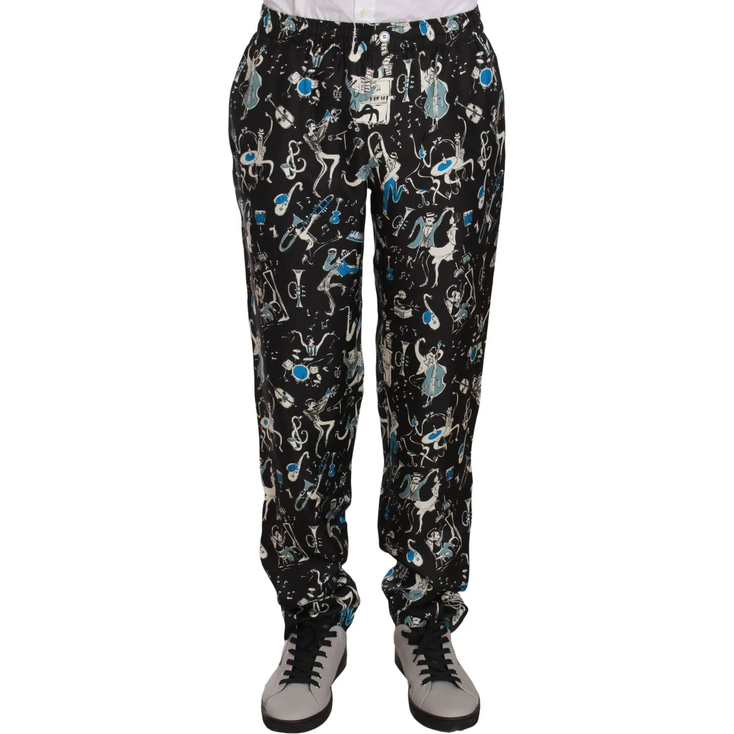 Dolce & Gabbana Elegant Silk Lounge Pants with Unique Print