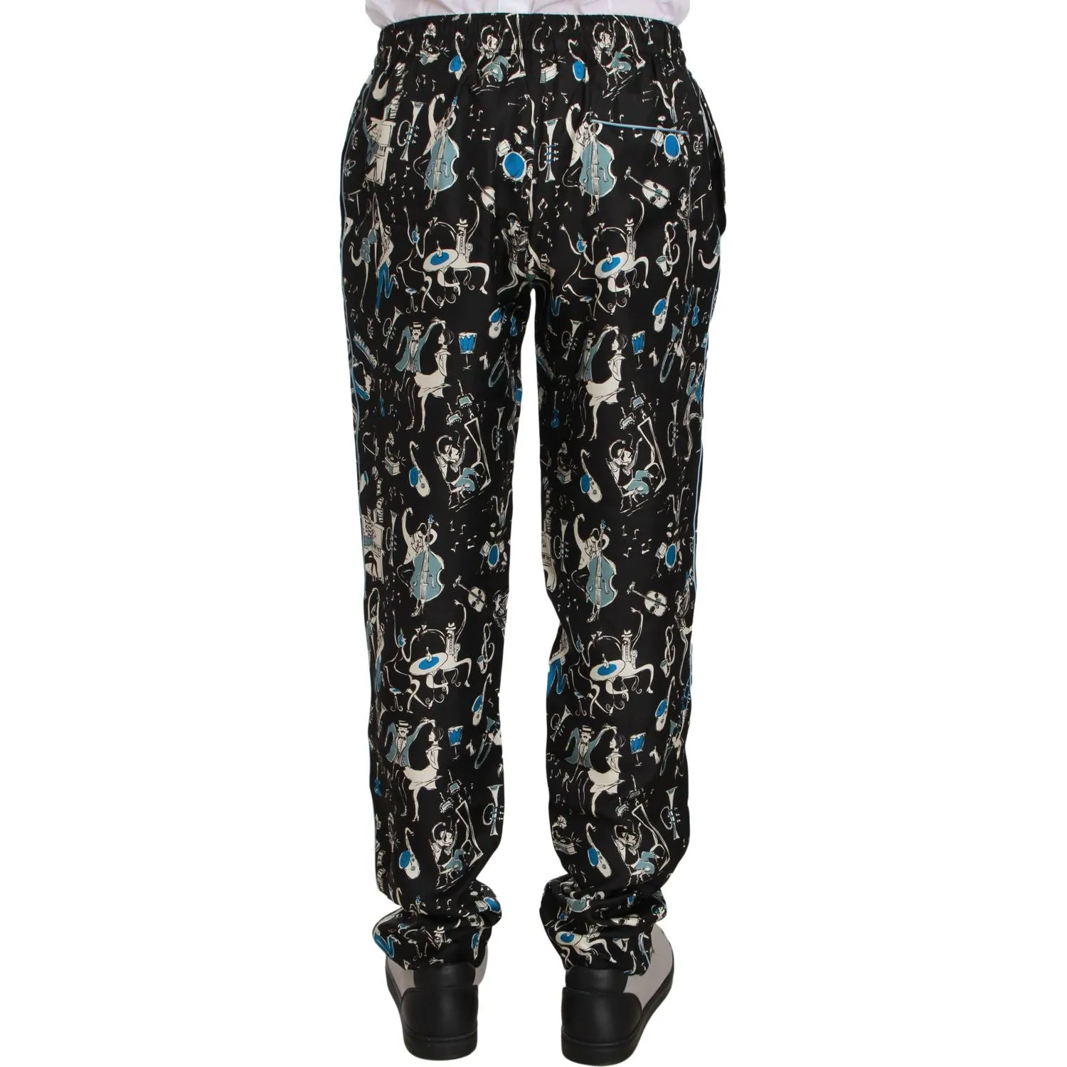 Dolce & Gabbana Elegant Silk Lounge Pants with Unique Print