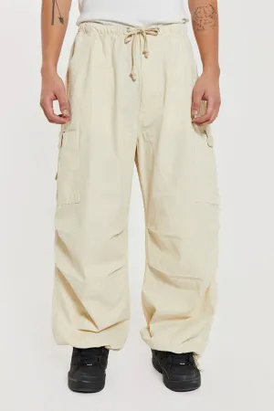 Ecru Parachute Cargo Pants