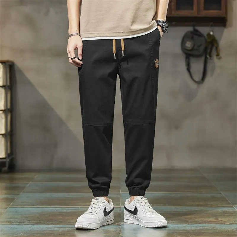 Elastic Waist Tapered Loose Fit Pants