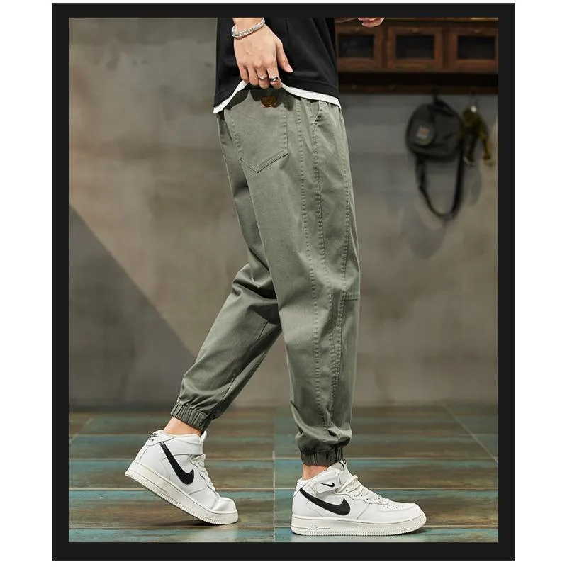 Elastic Waist Tapered Loose Fit Pants