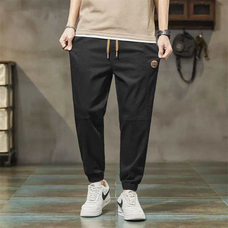 Elastic Waist Tapered Loose Fit Pants