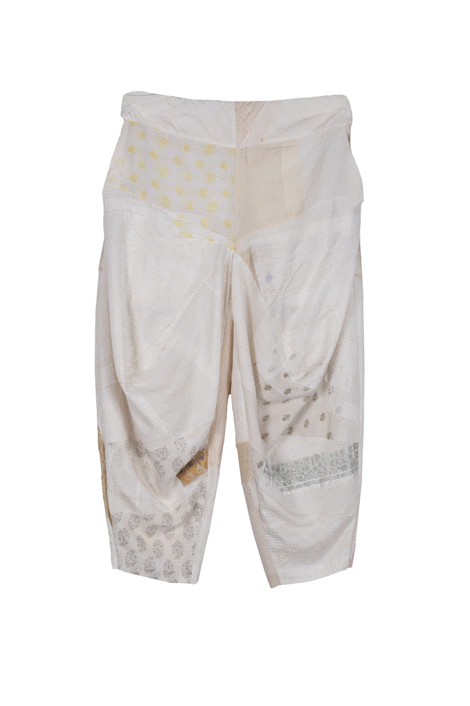 FRAYED PATCH KANTHA YAMAHA PANTS - fi2632-ivy -