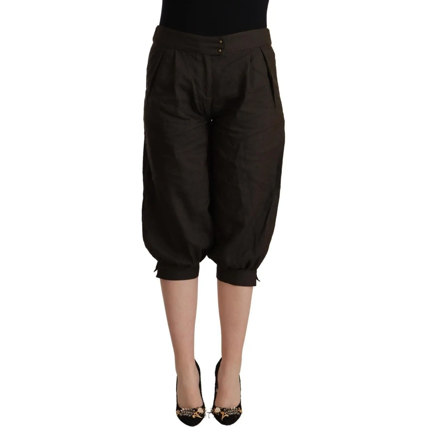 GF Ferre Elegant Brown Cropped Harem Pants