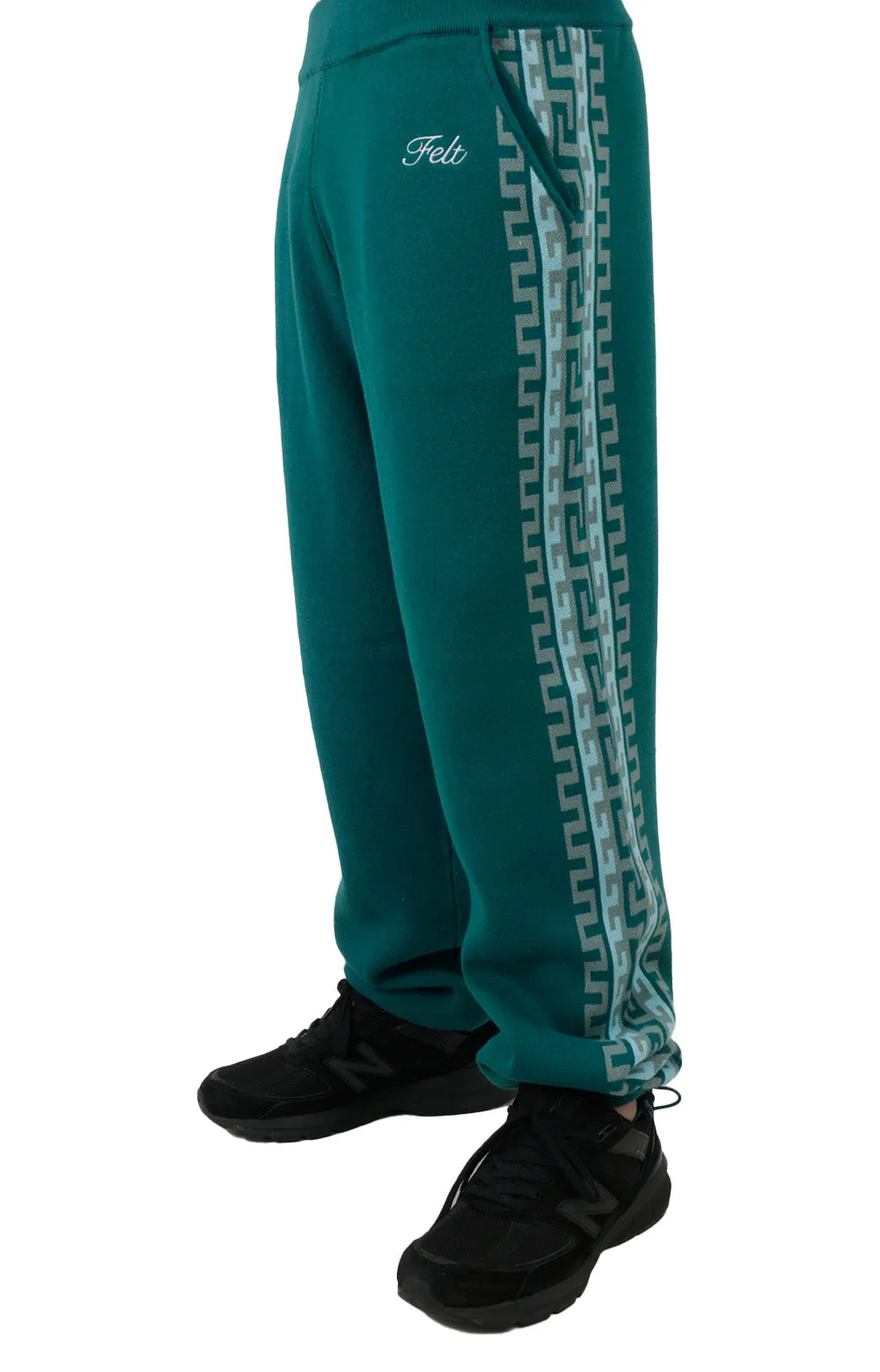 Havana Jacquard Knit Trousers - Moss