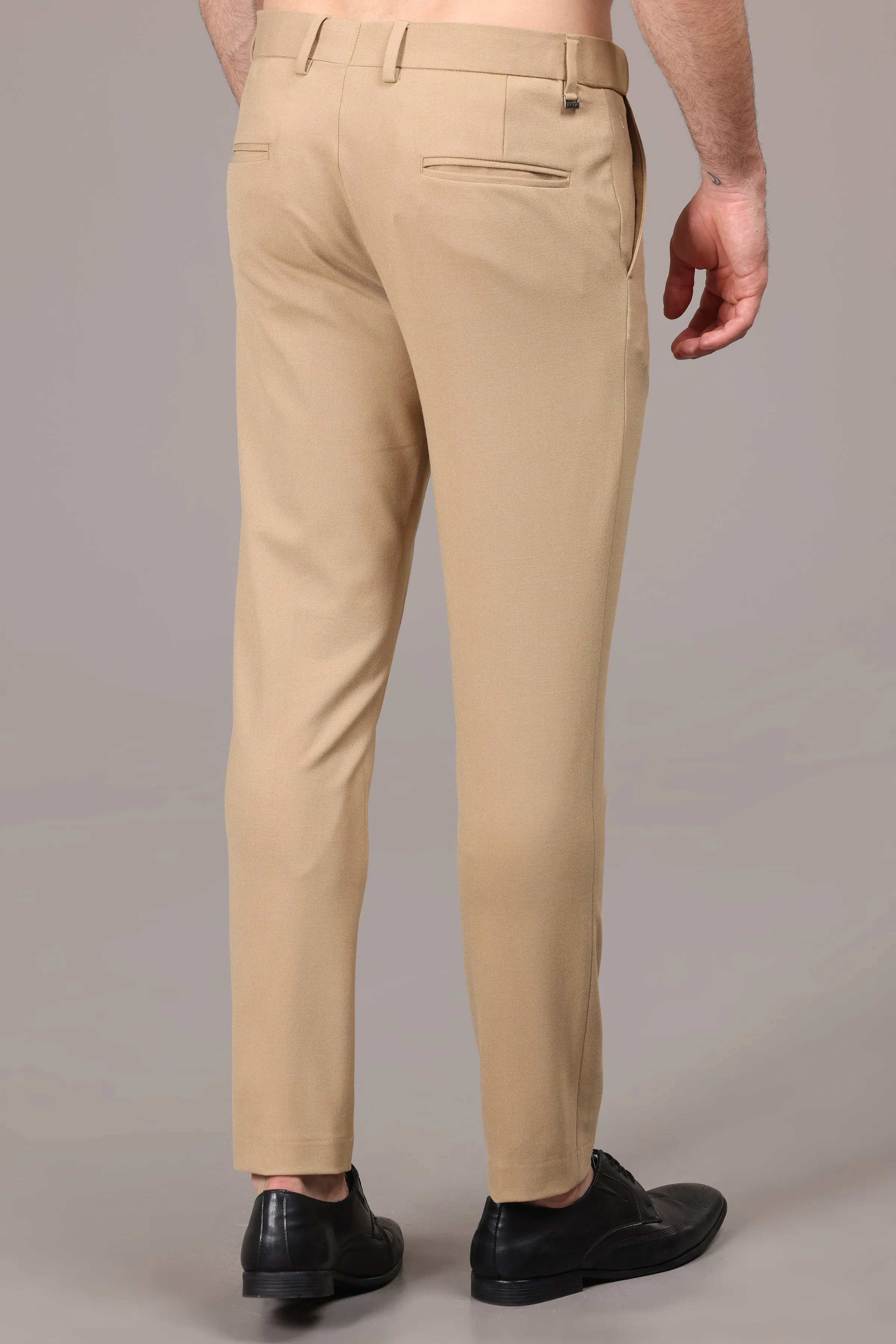 IVYN Elegant Khaki Slim Fit Trousers for Men's