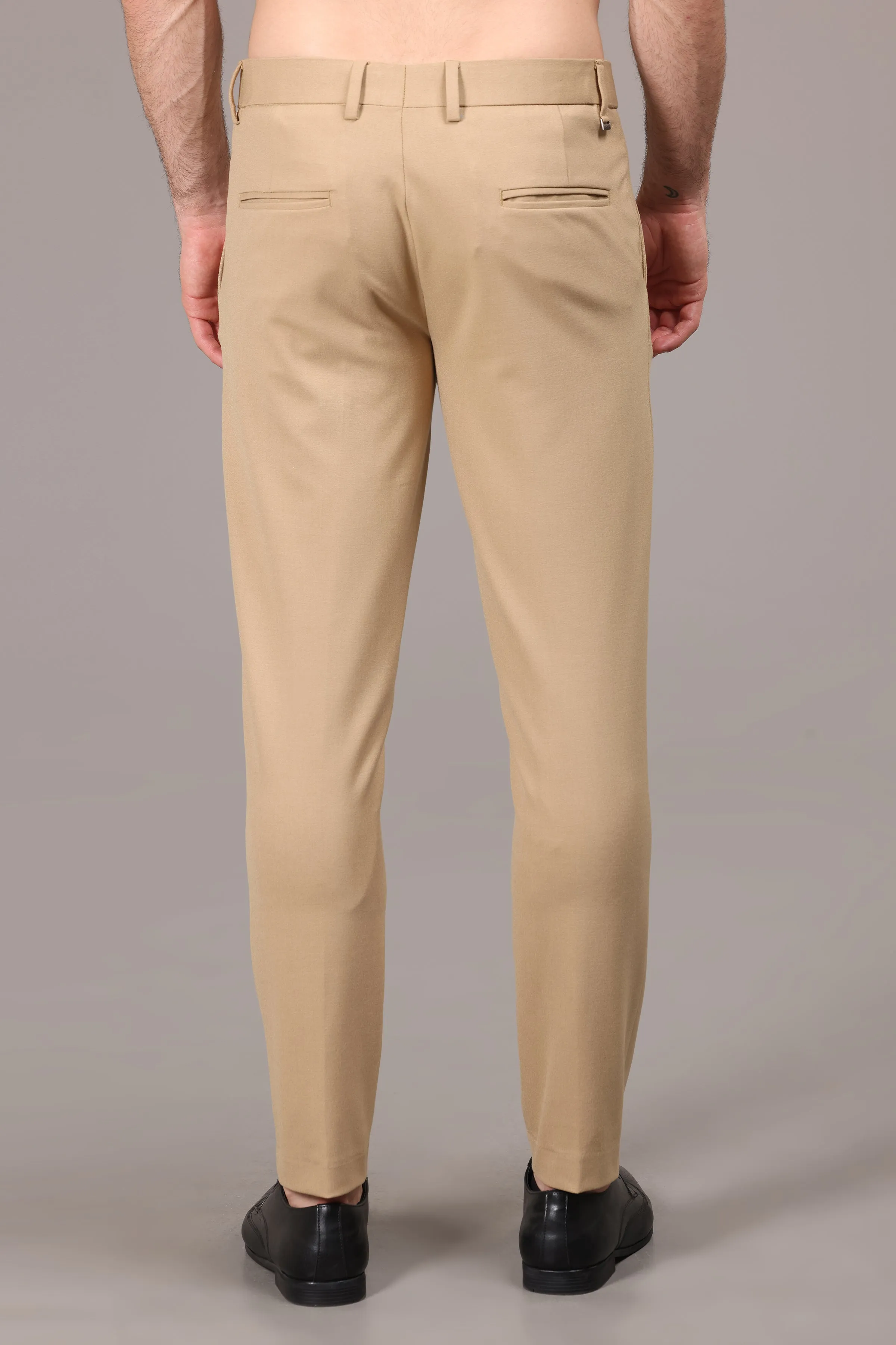 IVYN Elegant Khaki Slim Fit Trousers for Men's