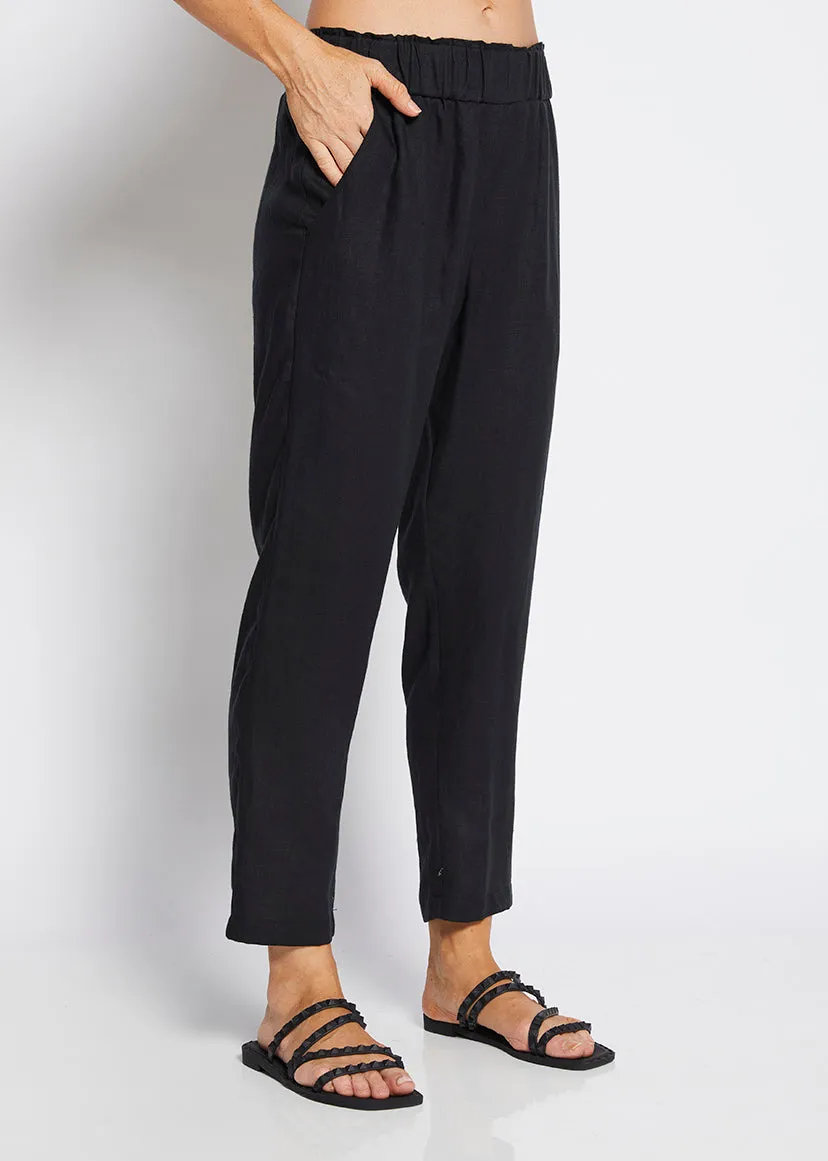 Jones Linen Trousers in Black