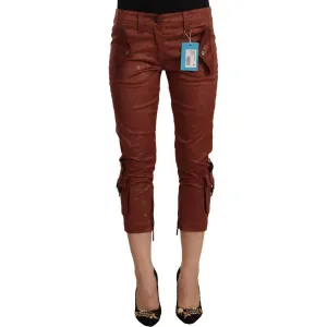 Just Cavalli Elegant Cropped Mid Waist Cotton Pants