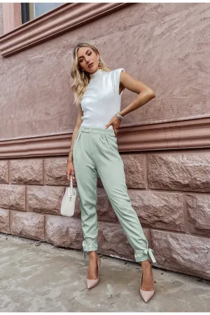 Katelyn Light Green Capri Pants