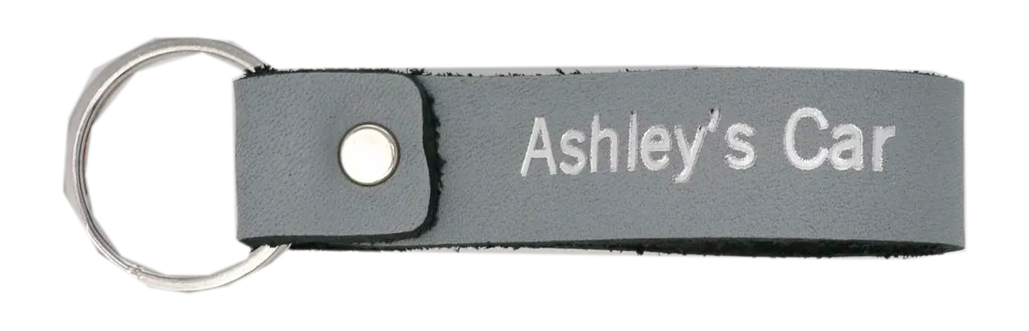 Leather Keychain - Wholesale - Gray