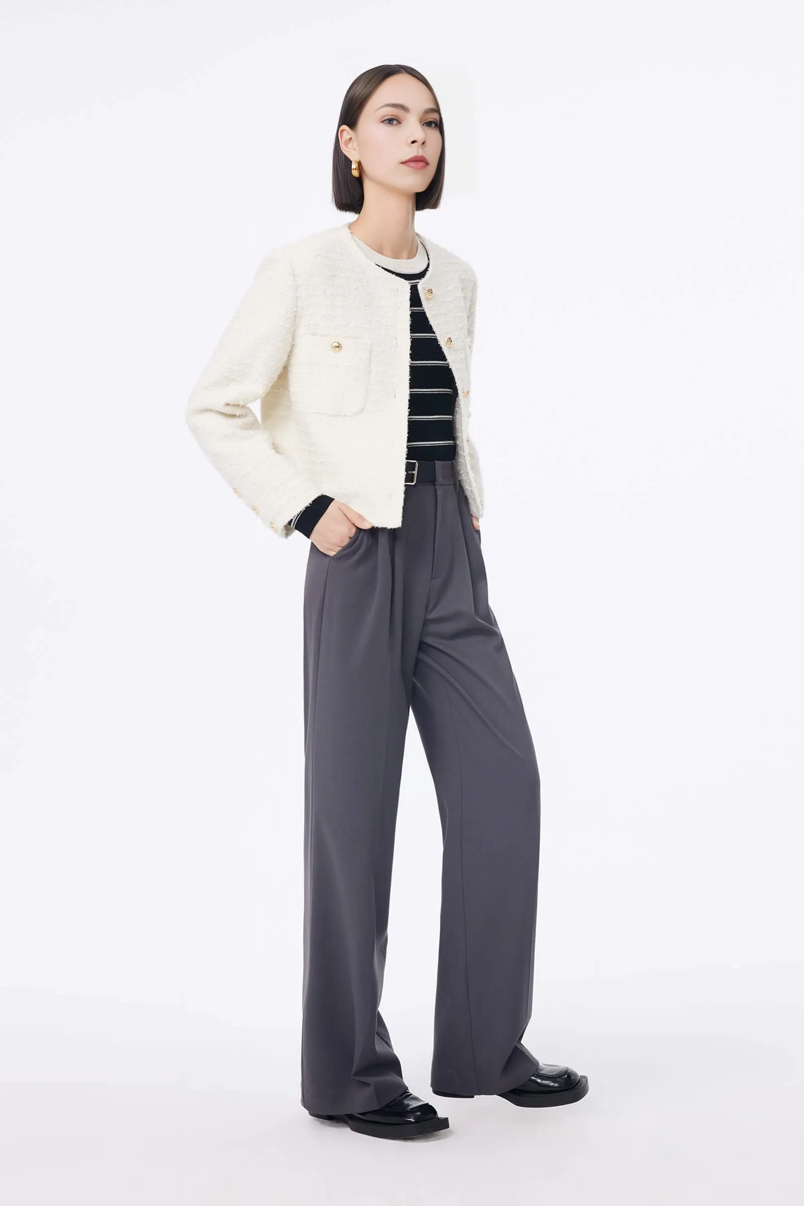 LILY Asymmetrical Suit-Style Casual Pants