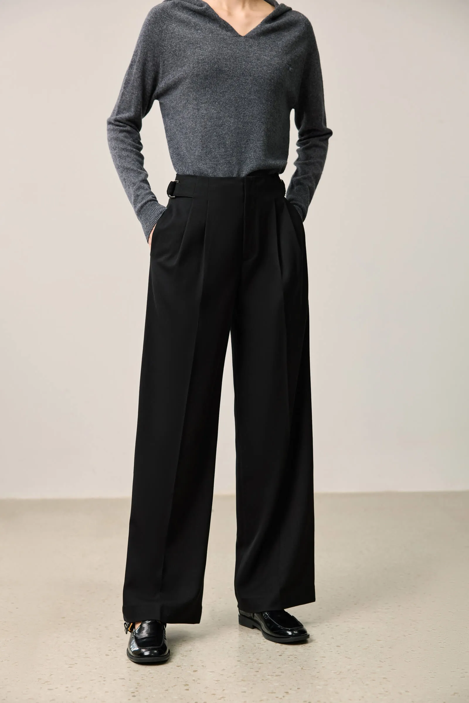 LILY Classic Black Wide-Leg Work Pants