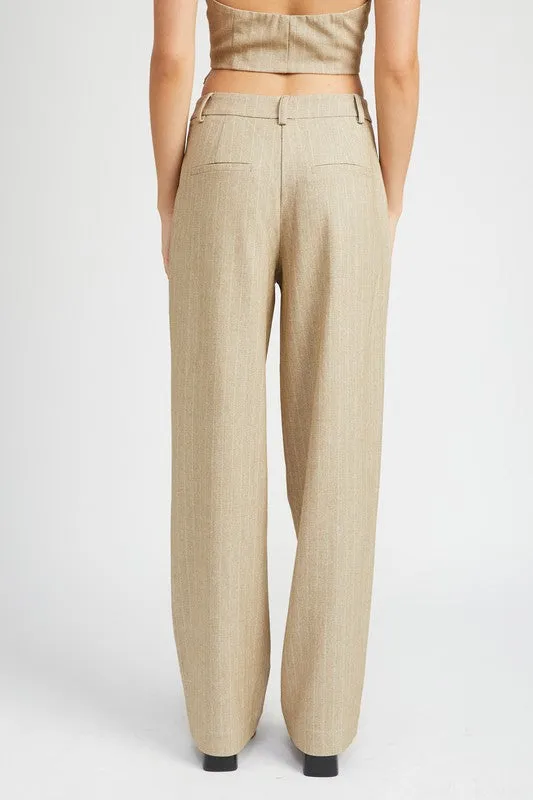 Loose fit pinstripe pants