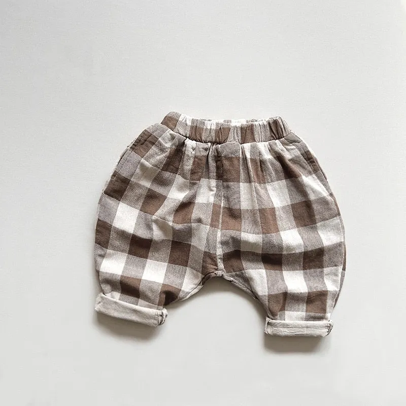 Loose Plaid Harem Pants