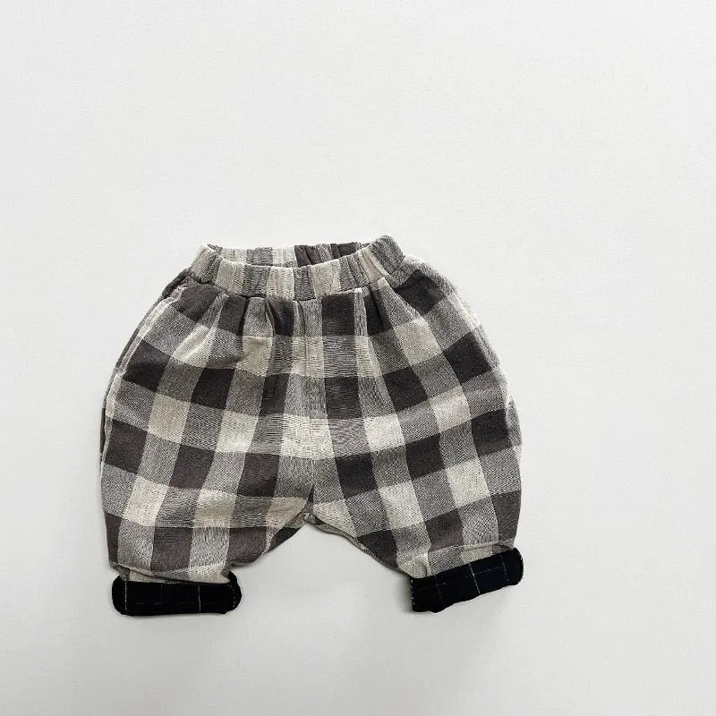 Loose Plaid Harem Pants