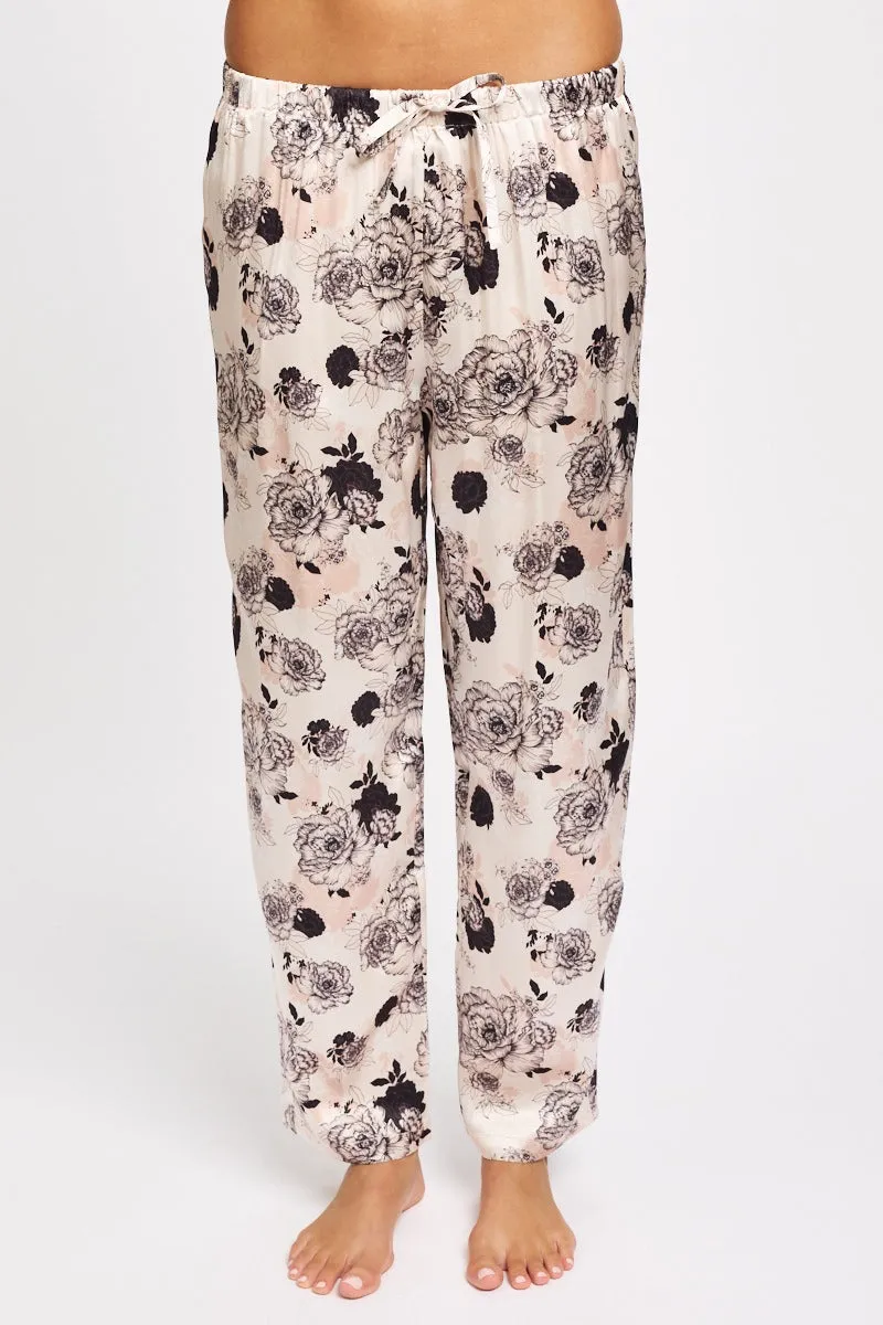 Love & Lustre - Silk Sleep Pant Peony Pink