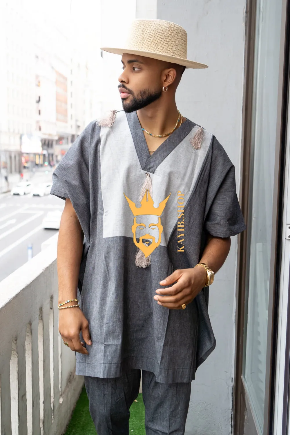 Luxury Elysian Linen: Handcrafted Kimono-Inspired Men's Top