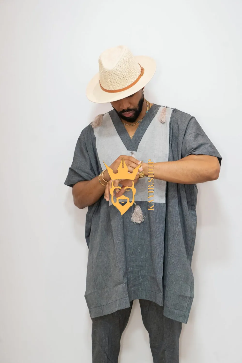 Luxury Elysian Linen: Handcrafted Kimono-Inspired Men's Top