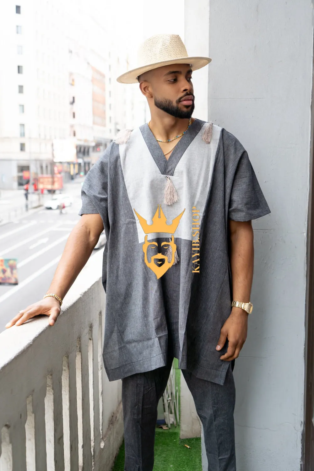 Luxury Elysian Linen: Handcrafted Kimono-Inspired Men's Top