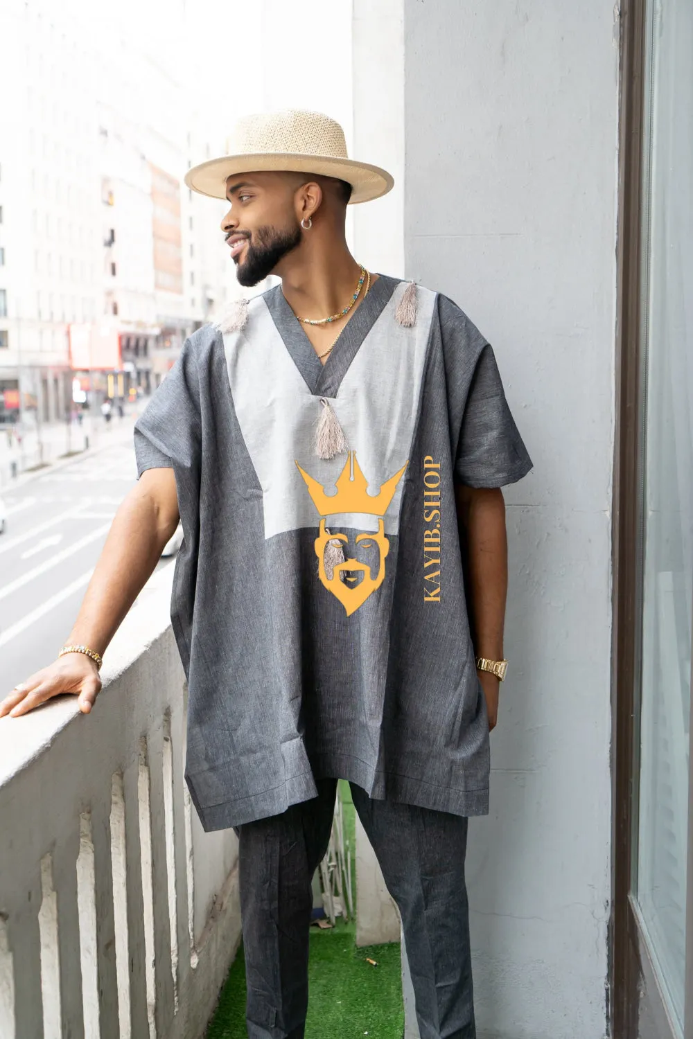 Luxury Elysian Linen: Handcrafted Kimono-Inspired Men's Top