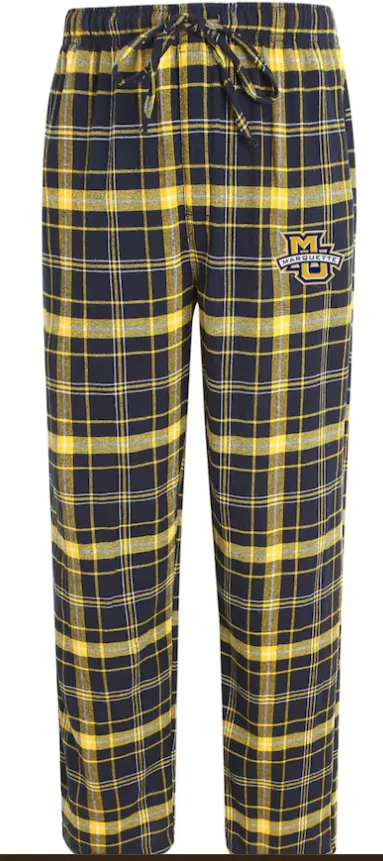 Marquette Golden Eagles Adult Concepts Sports Ultimate Flannel Navy/Gold Pajama Pants