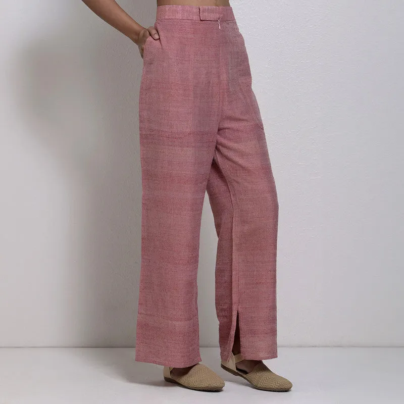 Matka Silk Trouser For Women | Well Fitted | Peach