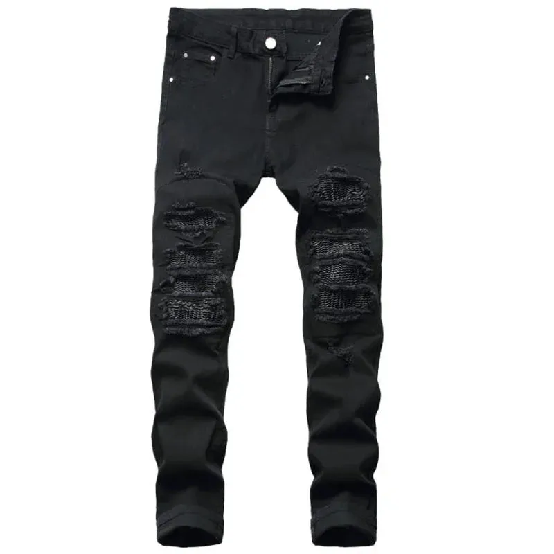 Men's Slim Fit Distressed Stretch Denim Jeans