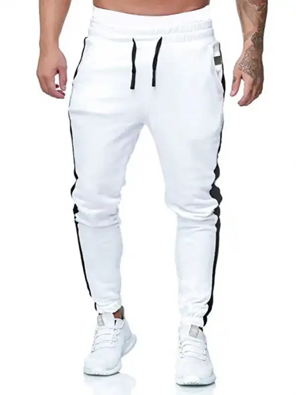 Men’s sports color block casual trousers