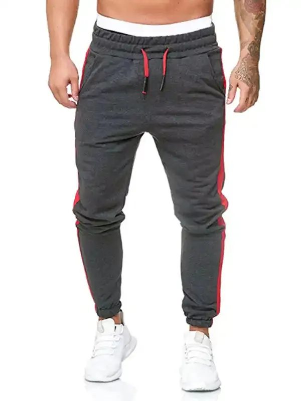 Men’s sports color block casual trousers