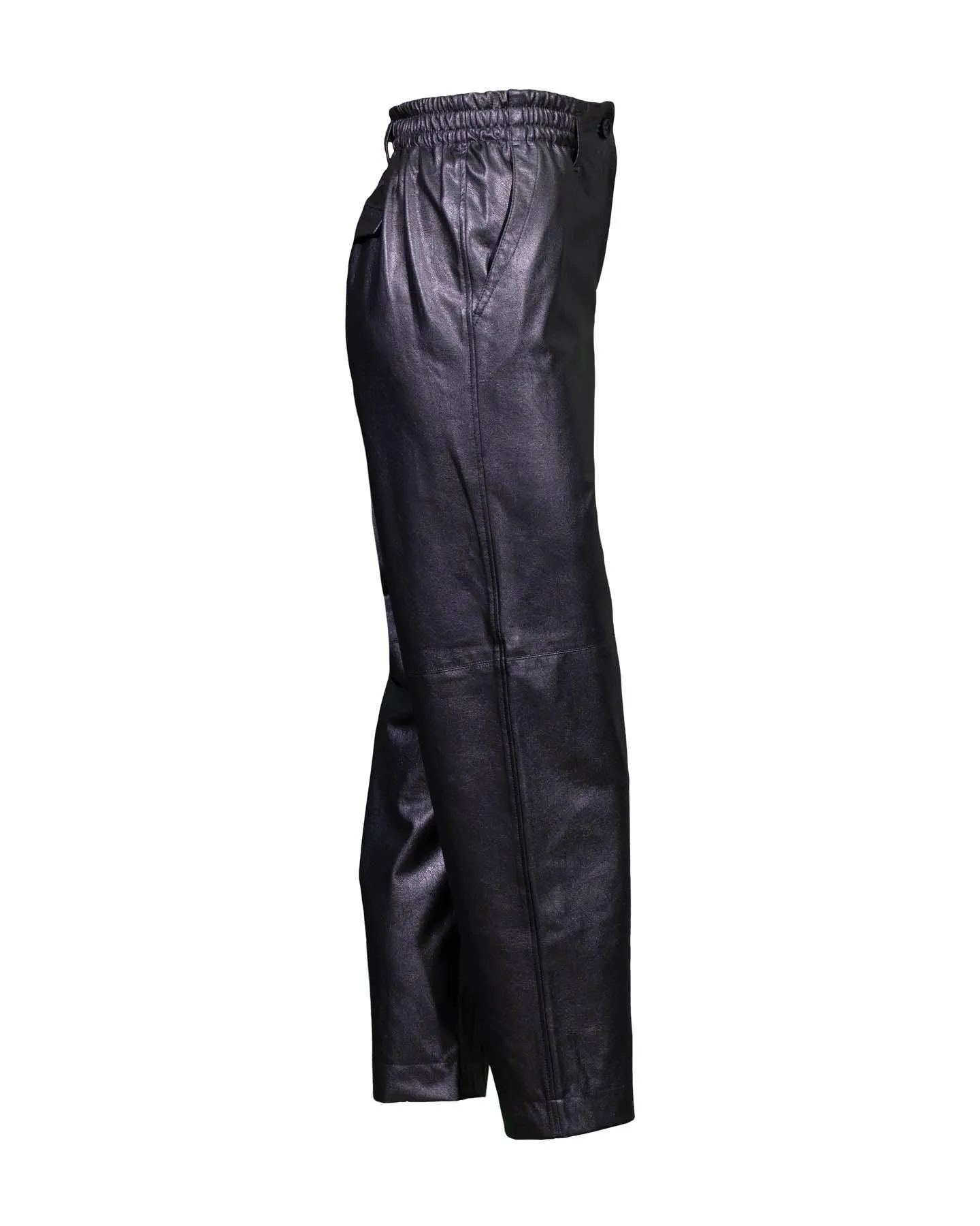 Metallic Finish Stretch  Vegan Leather Pants