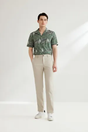 Nylon Cotton Stretch Casual Pants in Regular Fit