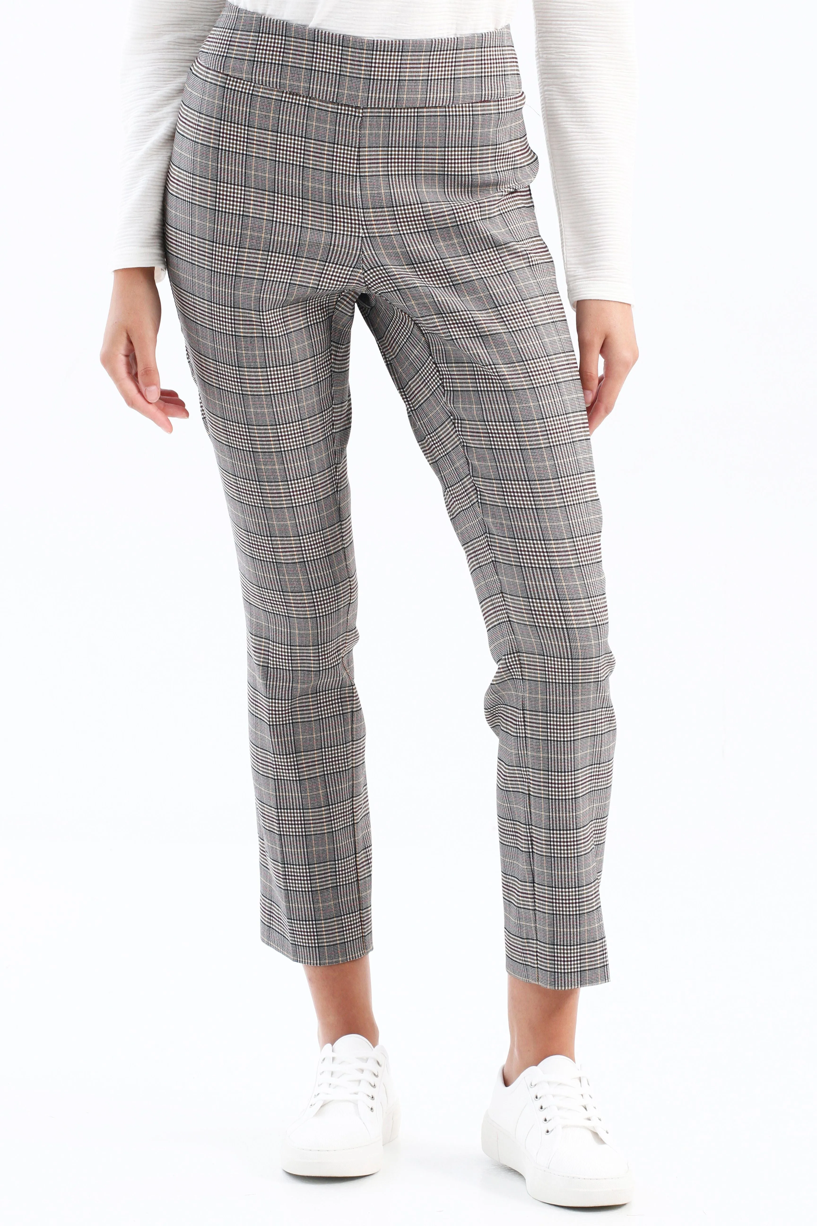 PLAID STRETCH PANTS