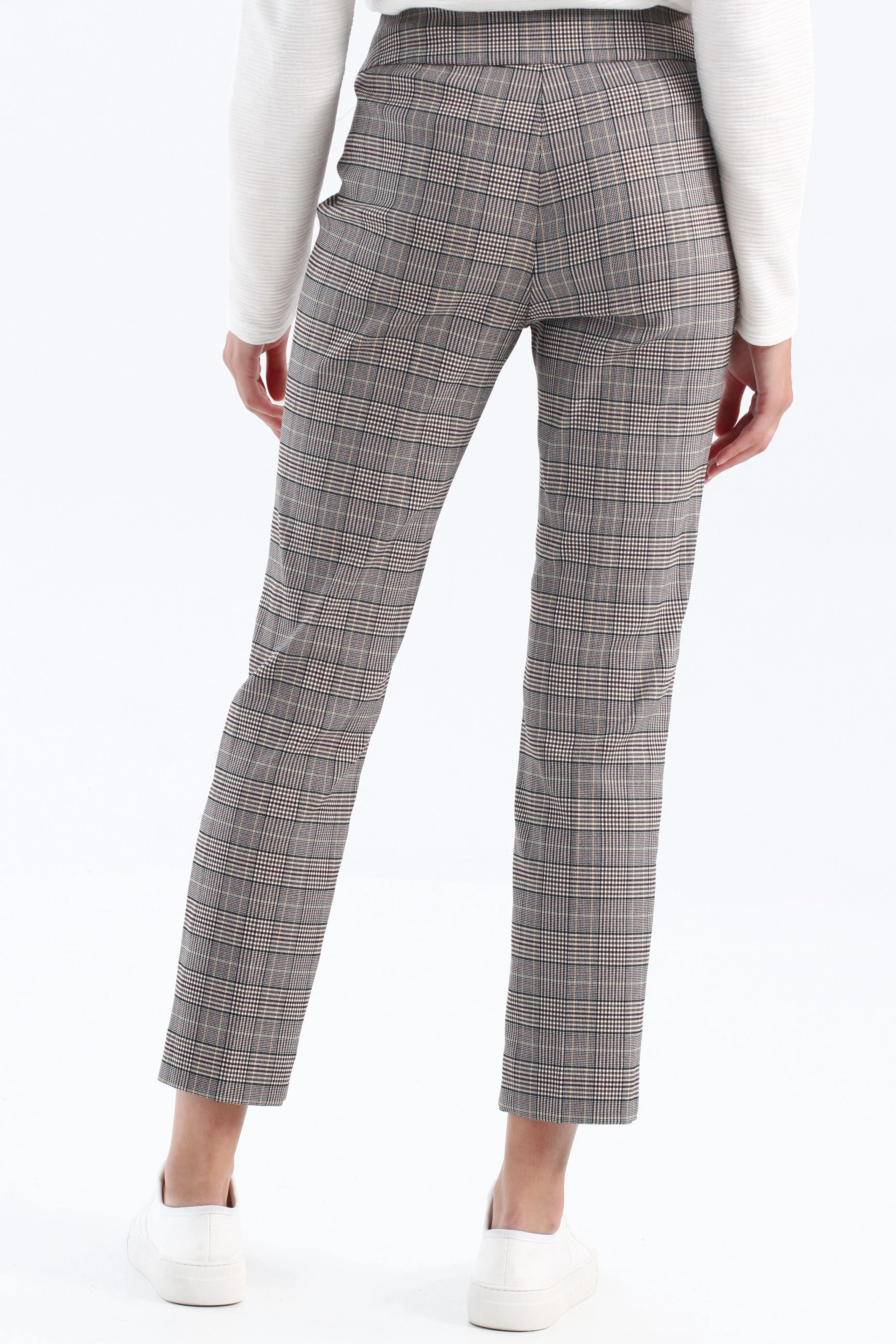 PLAID STRETCH PANTS