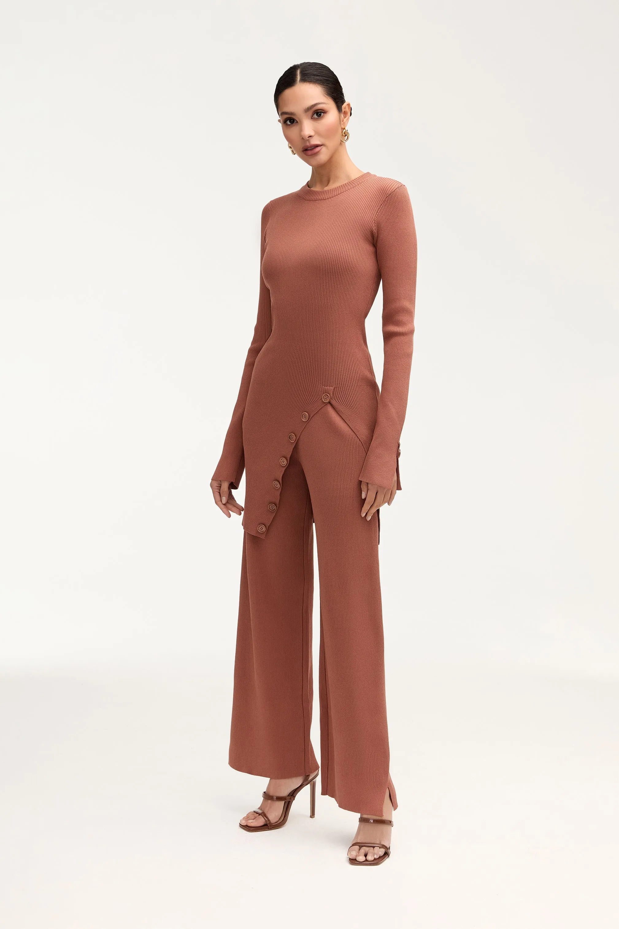 Remy Ribbed Knit Wide Leg Pants