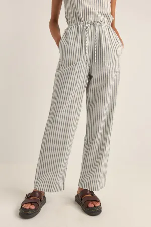 Rhythm Frankie Elastic Pant - NAVY STRIPE