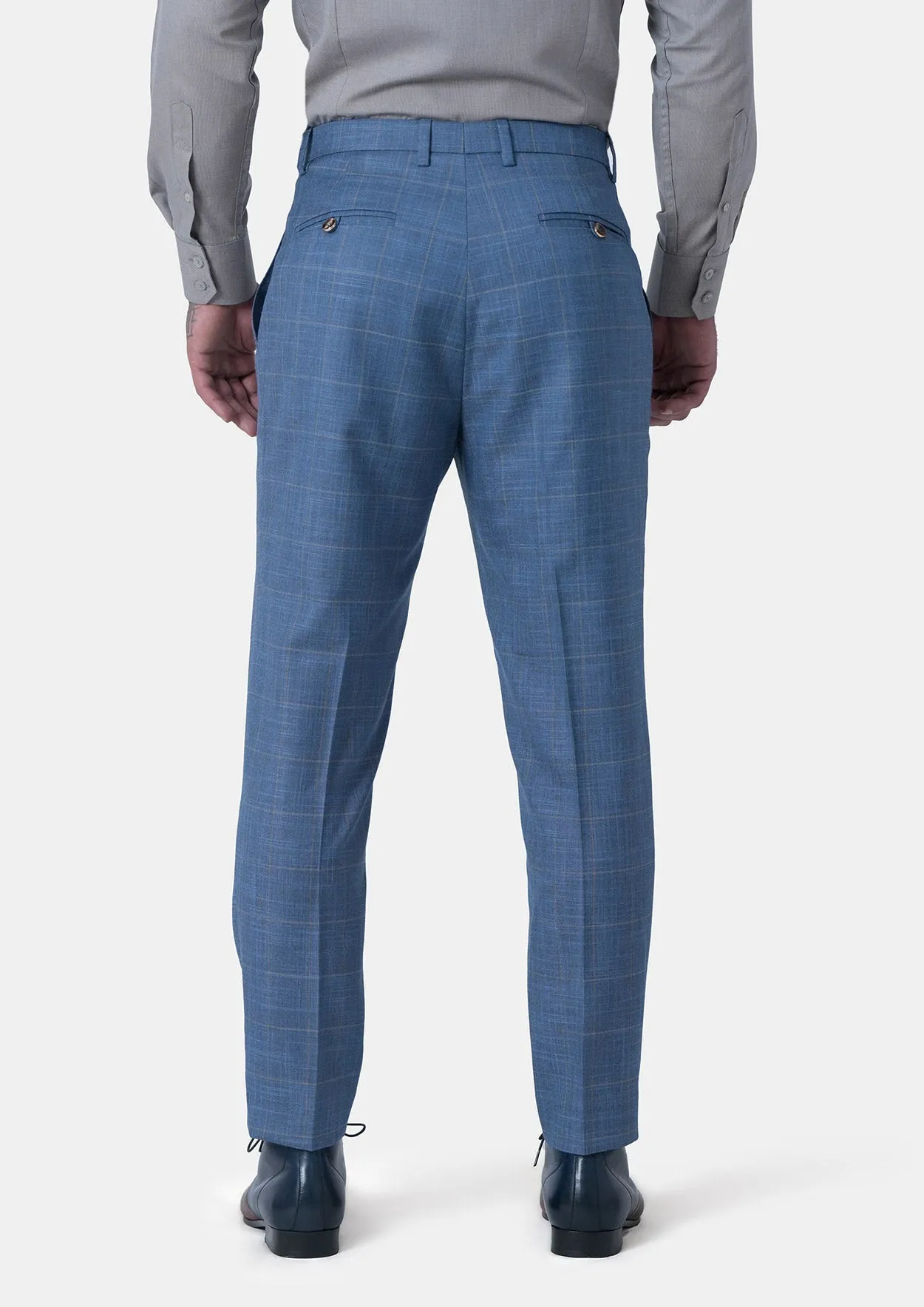 Sky Blue Windowpane Pants