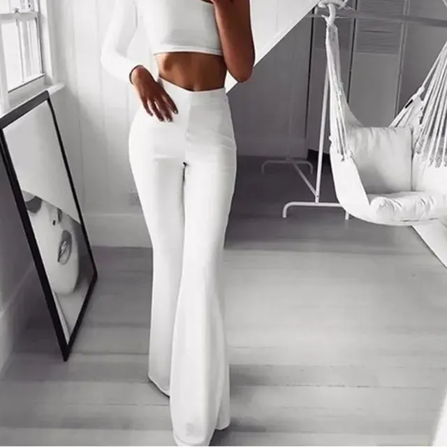 Solid Elegant Palazzo Pants